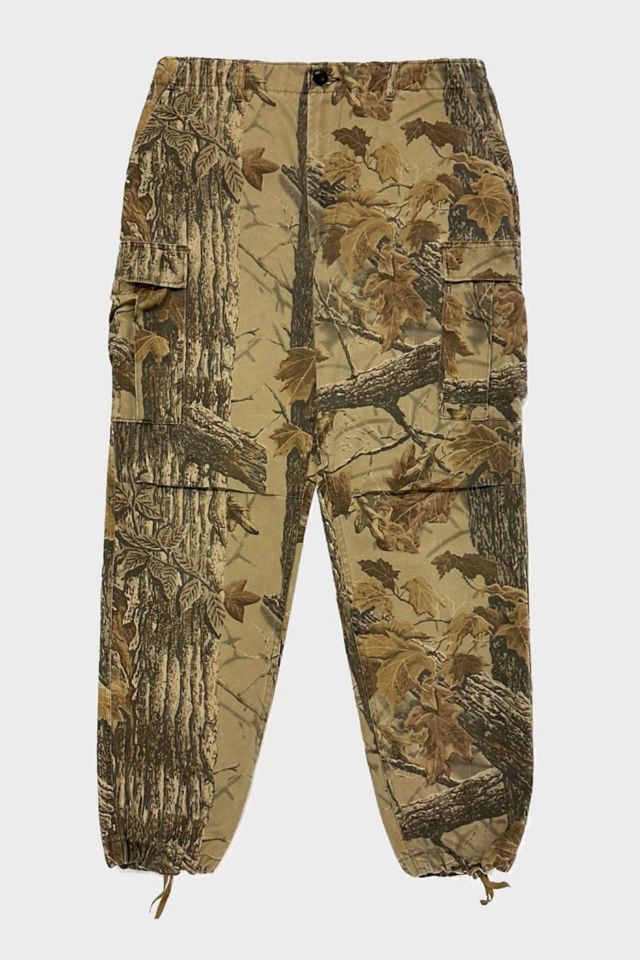 Reclaimed Vintage Revived Camo Cargo Trousers In Orange, $42