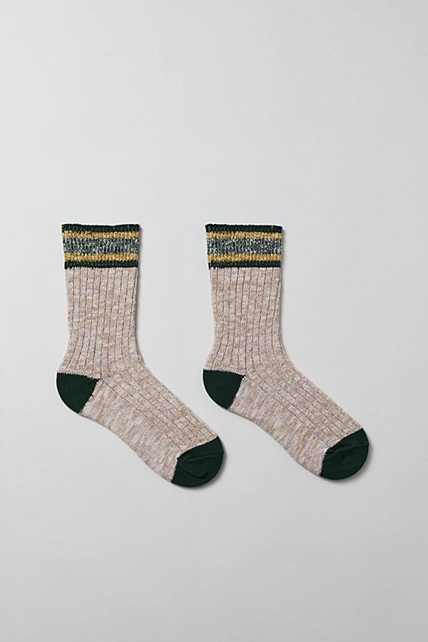 Urban Outfitters Marl Stripe Crew Sock In Khaki, Men's At