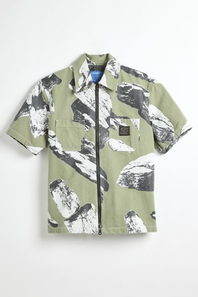 Shop Market Talus Short Sleeve Work Shirt Top In Green At Urban Outfitters