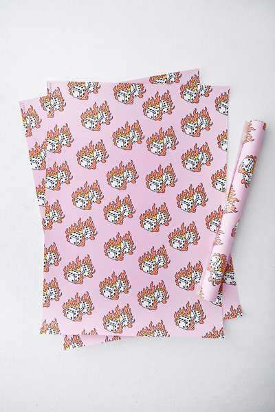 Flaming Dice Wrapping Paper | Urban Outfitters
