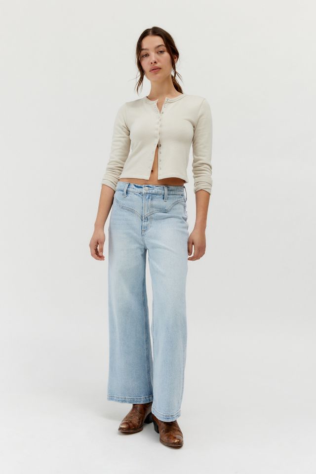High waisted wide leg denim jeans best sale