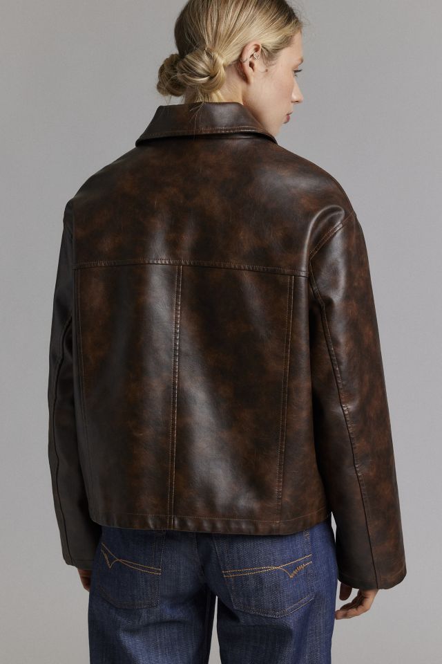 BDG Sasha Faux Leather Oversized Car Jacket #3