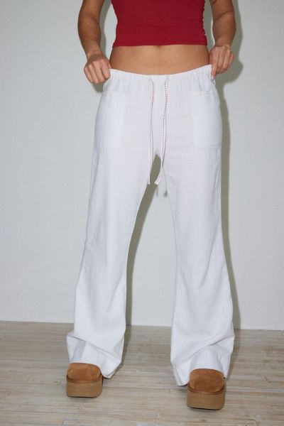 AMELIA OFF WHITE LINEN BLEND PANT