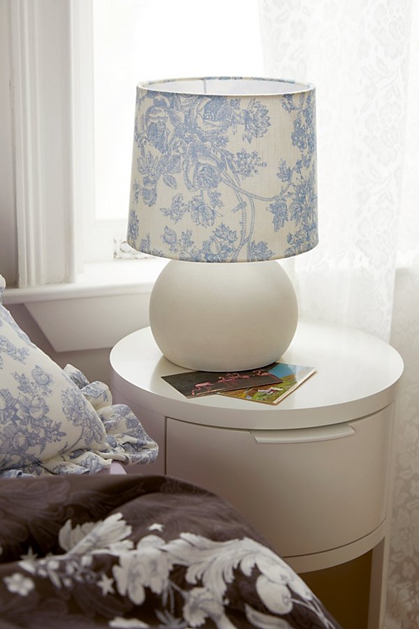 Urban Outfitters Toile Drum Lamp Shade In Blue At