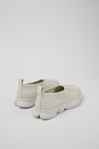 Camper Karst Leather Ballerina Shoes In Ivory