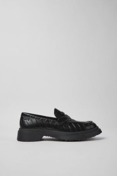 Camper Walden Textured Leather Loafers In Black