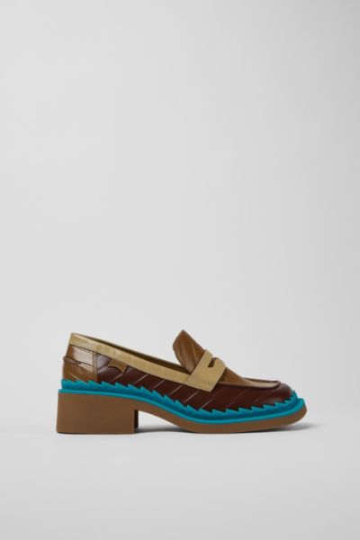CAMPER TWS LEATHER HEELED LOAFERS IN BROWN, WOMEN'S AT URBAN OUTFITTERS