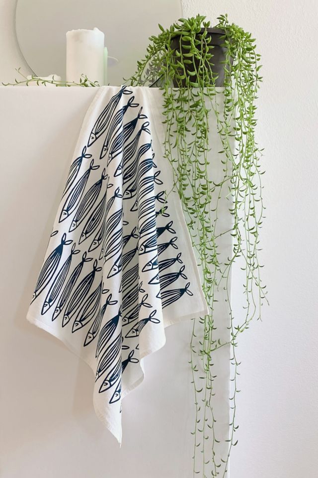 Julie Peach Sardine Tea Towel #1