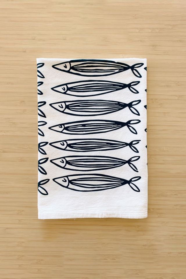 Julie Peach Sardine Tea Towel #2