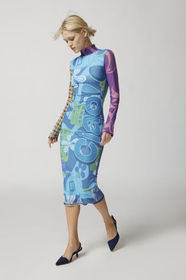 UO Zoe Printed Long Sleeve Midi Dress #1