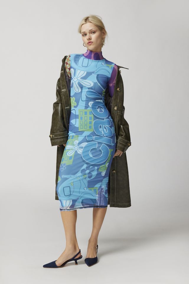 UO Zoe Printed Long Sleeve Midi Dress #2