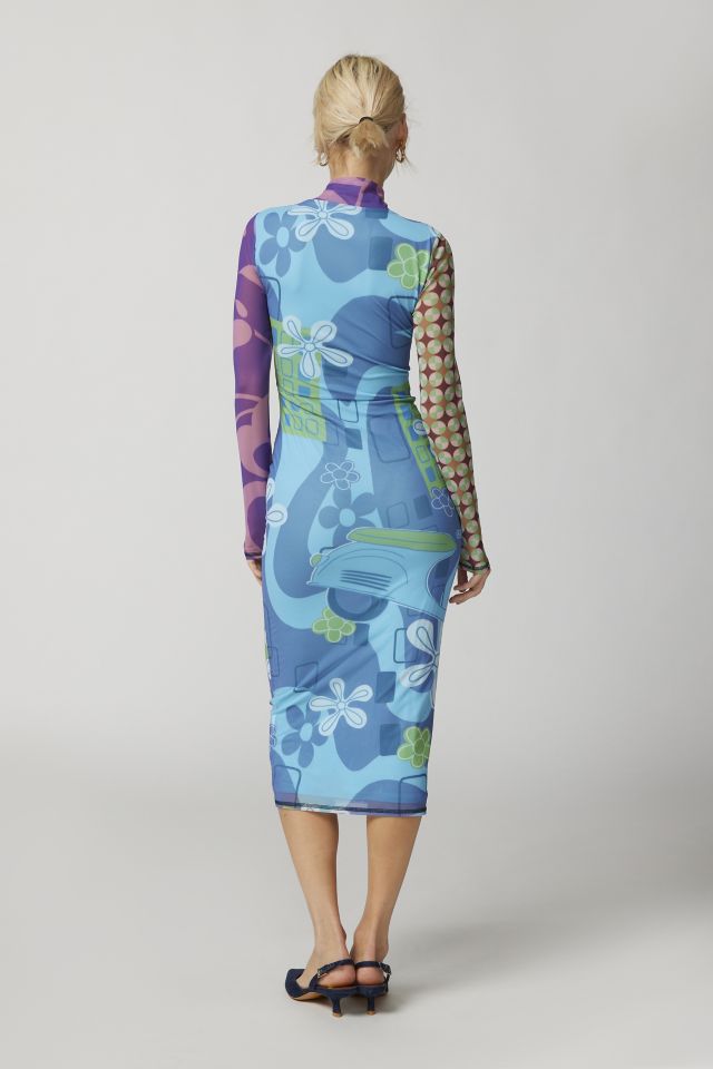UO Zoe Printed Long Sleeve Midi Dress #3