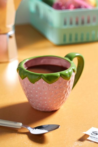 Shop Urban Outfitters Strawberry Shaped Mug In Pink At