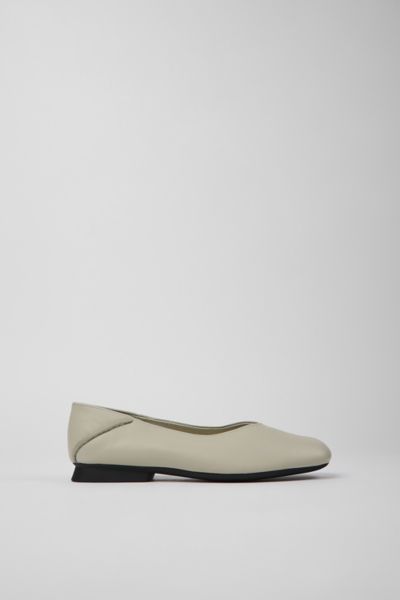 Camper Casi Myra Leather Ballerina Flat In Light Grey