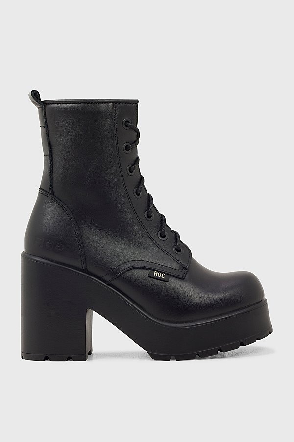 Roc Boots Australia Roc Mascot Leather Lace-up Heeled Boot In Black