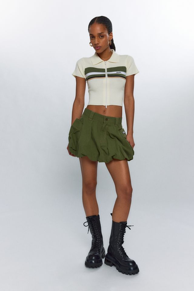X-girl Contrast Striped Zip Sweater Top | Urban Outfitters