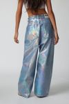 Neon Denim Leroy Coated Wide-Leg Jean