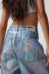Neon Denim Leroy Coated Wide-Leg Jean