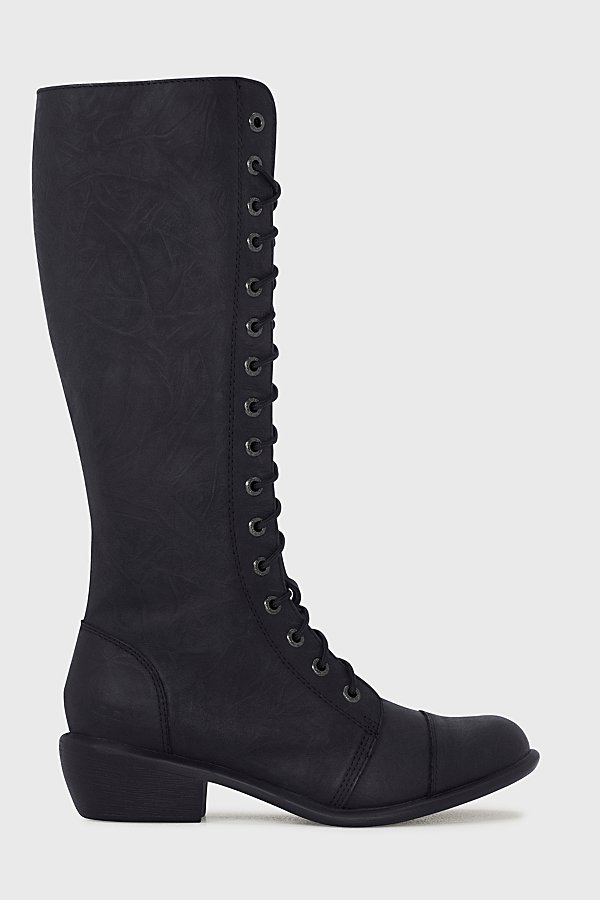 Roc Boots Australia Roc Terrain Leather Knee-high Combat Boot In Black