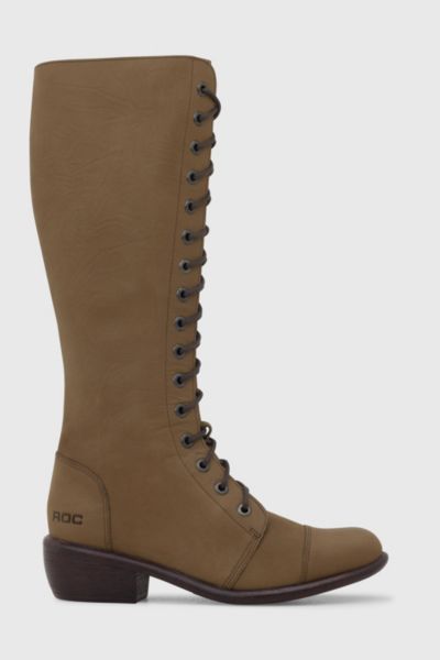 Roc Boots Australia Roc Terrain Leather Knee-high Combat Boot In Brown