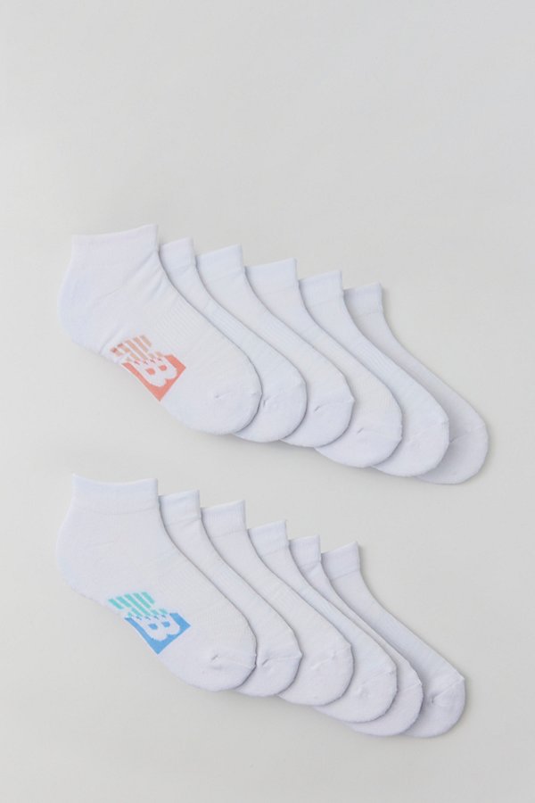New Balance Logo Performance Quarter Sock 6-pack In White, Women's At Urban Outfitters