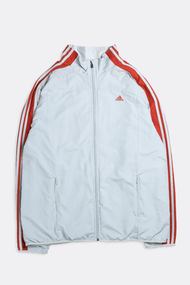 Red and white adidas on sale windbreaker