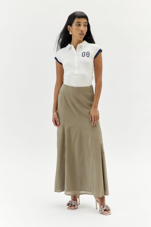 Khaki maxi outlet skirt