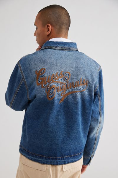 Shop Guess Originals Denim Work Jacket In Rinsed Denim, Men's At Urban Outfitters