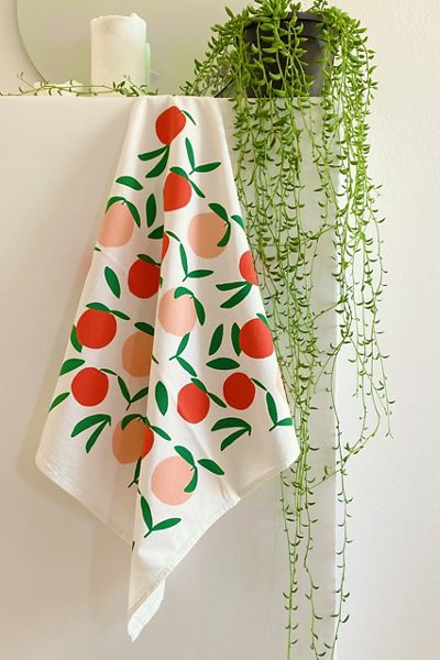 Julie Peach Peach Tea Towel