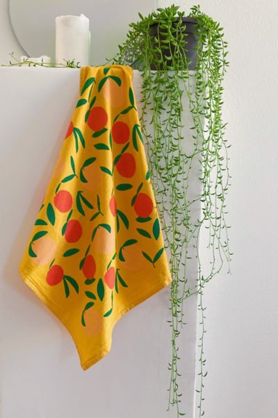 Julie Peach Peach Tea Towel In Yellow At Urban Outfitters In Yellow