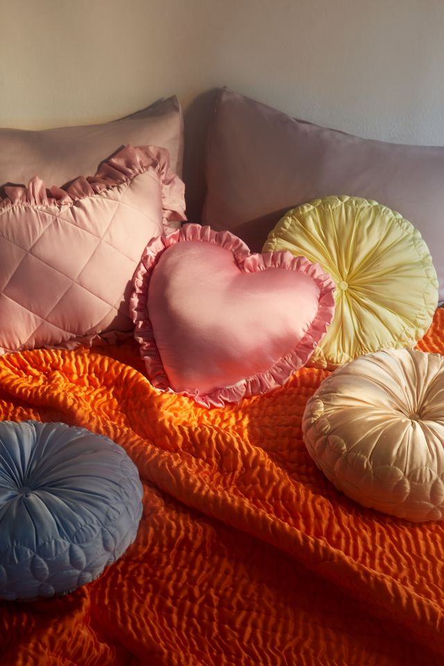 Satin heart outlet shaped pillow