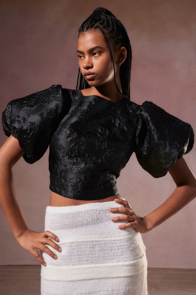 Jacquard crop 2025 top and skirt