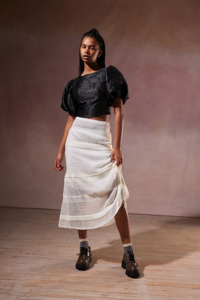 Sister Jane Tribute Jacquard Cropped Top | Urban Outfitters