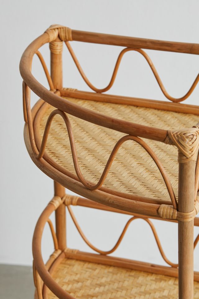 Squiggle Rattan Corner Storage Shelf #3