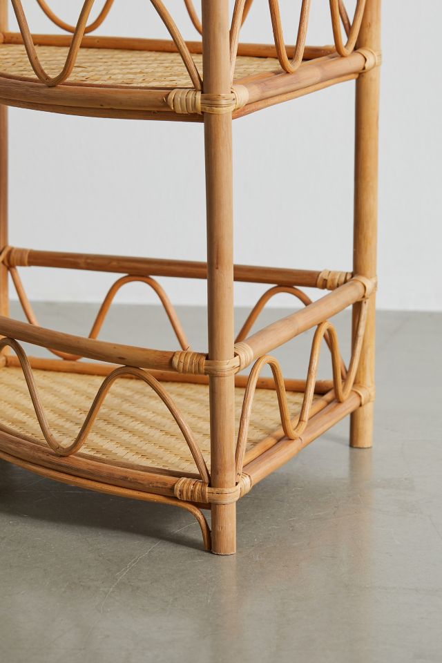 Squiggle Rattan Corner Storage Shelf #4
