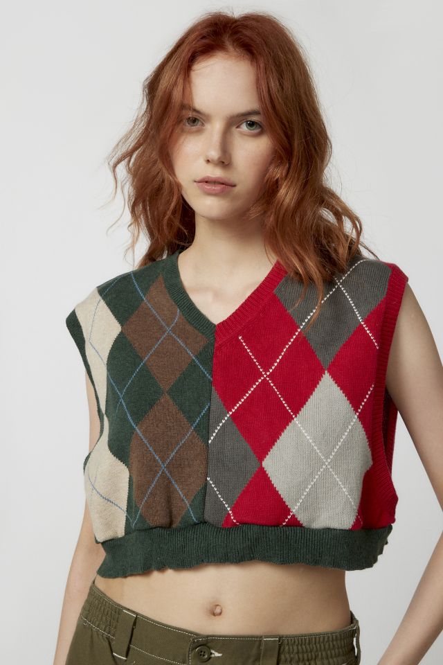 Urban Renewal Remade Spliced Argyle Sweater Vest | Urban Outfitters