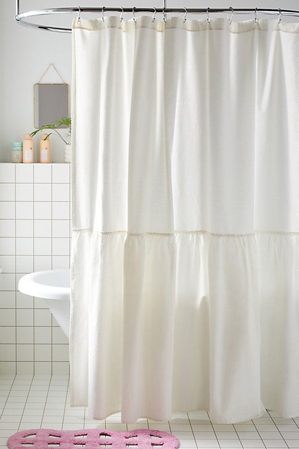 Urban Outfitters Overscale Ruffle Shower Curtain In White At