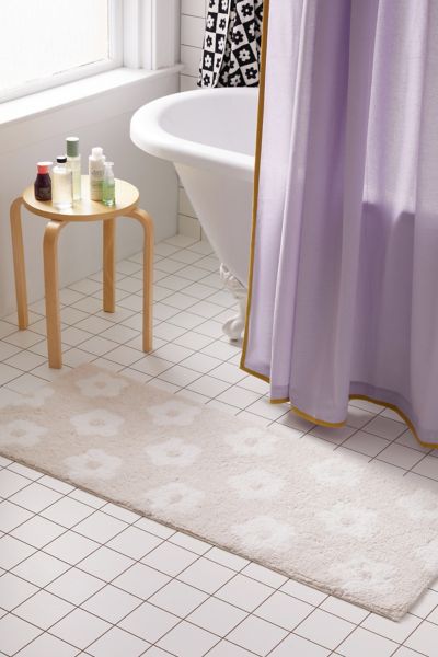 Shop Urban Outfitters Flower Tuft Bath Mat In Cream At