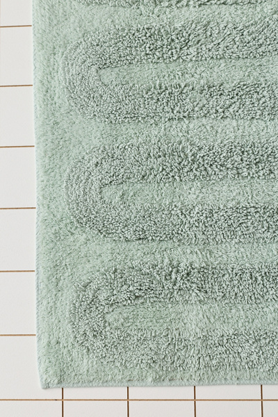 Tapis de bain touffeté à motif de boucles ondulées - Thumbnail 3