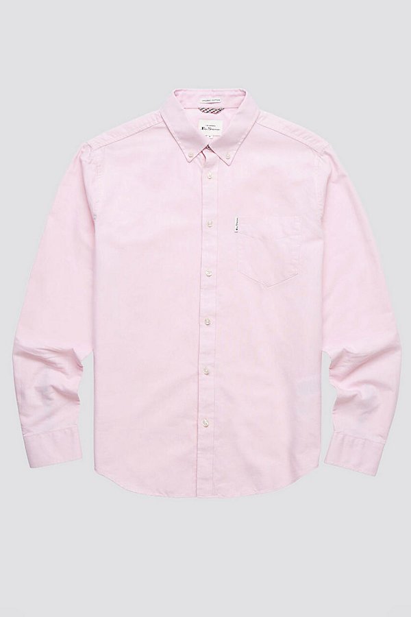Ben Sherman Signature Organic Cotton Oxford Button-down Shirt Top In Light Pink, Men's At Urban Outfitters