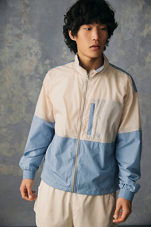 Standard Cloth Blocked Track Jacket In Light Blue, Men's At Urban Outfitters