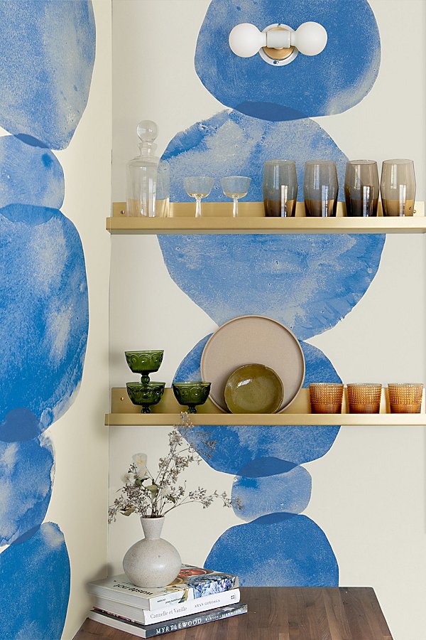 Backdrop Hyperion Watercolor Wallpaper In Bright Blue At Urban Outfitters