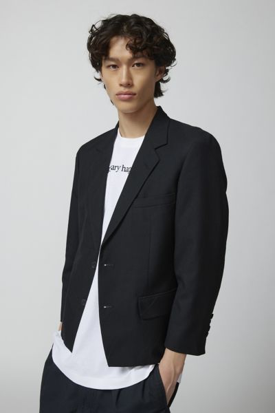 Urban Renewal Remade Cropped Blazer Jacket In Black, Men's At Urban Outfitters