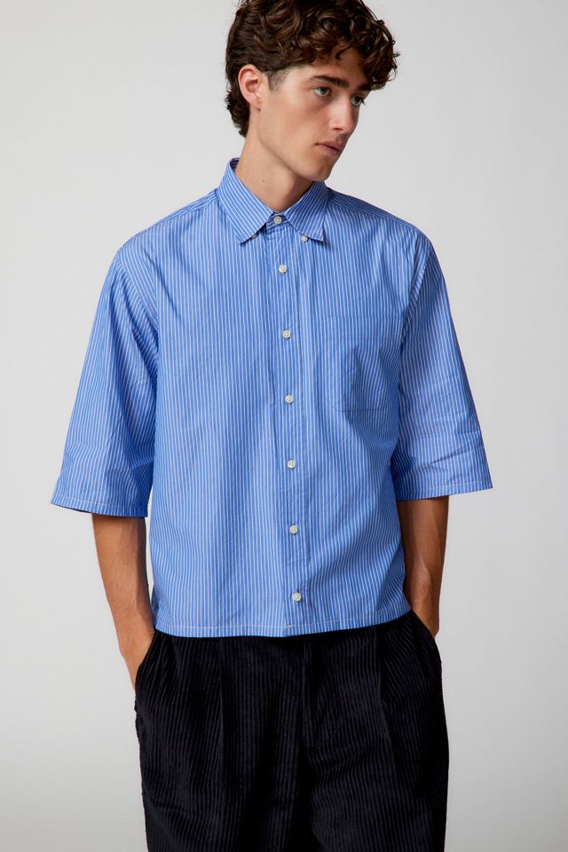 Urban Renewal Remade Boxy Cropped Short Sleeve Button-Down Shirt ...