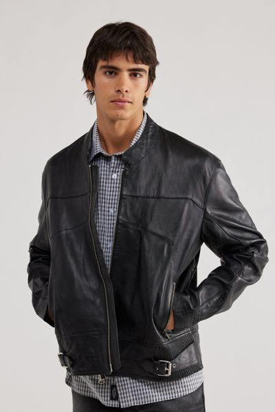 ICEBERG Logo Leather Biker Jacket