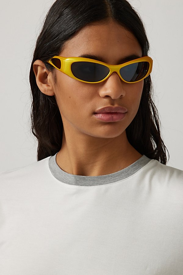 Urban Renewal Vintage Side View Sunglasses In Yellow Multi