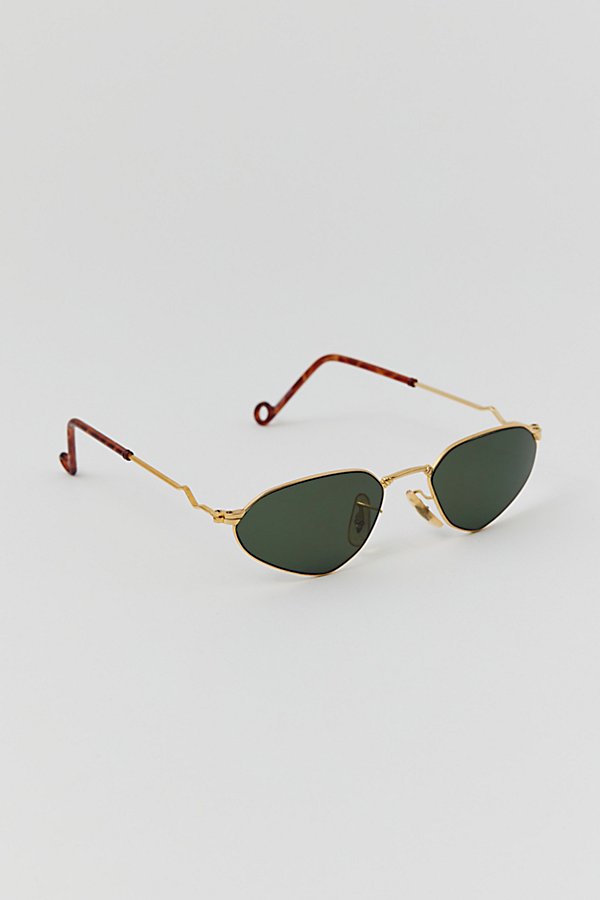 Urban Renewal Vintage Nifty '90s Geo Sunglasses In Gold, Women's At Urban Outfitters In Green