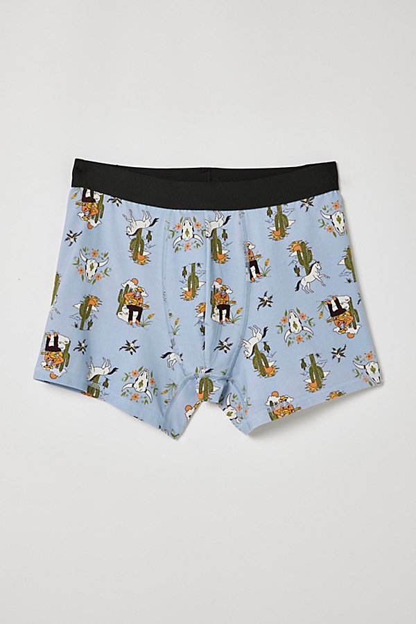 Urban Outfitters Western Print Boxer Brief In Sky, Men's At