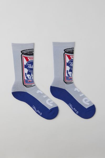 Urban Outfitters Pabst Blue Ribbon Cans Crew Sock In Grey, Men's At