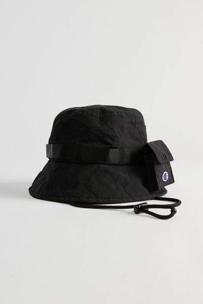Shop Champion Uo Exclusive Taslan Quilted Bucket Hat In Black At Urban Outfitters